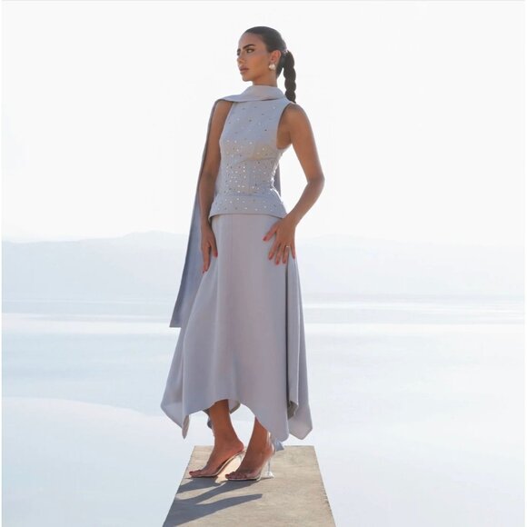 MAYKA X DEEMA AL ASADI BLUE DRESS Size XS - Picture 2 of 8